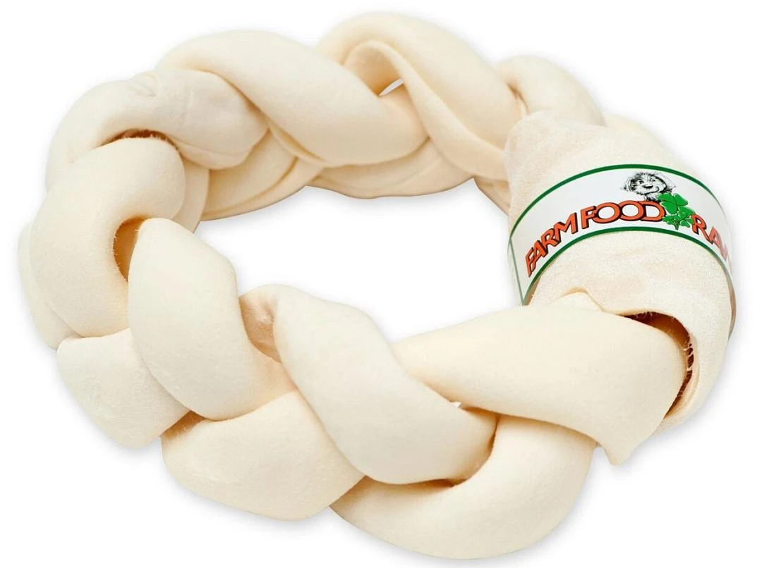 Farm Food Rawhide Dental Gevlochten Ring L 3 Farm Food Rawhide Dental Gevlochten Ring L