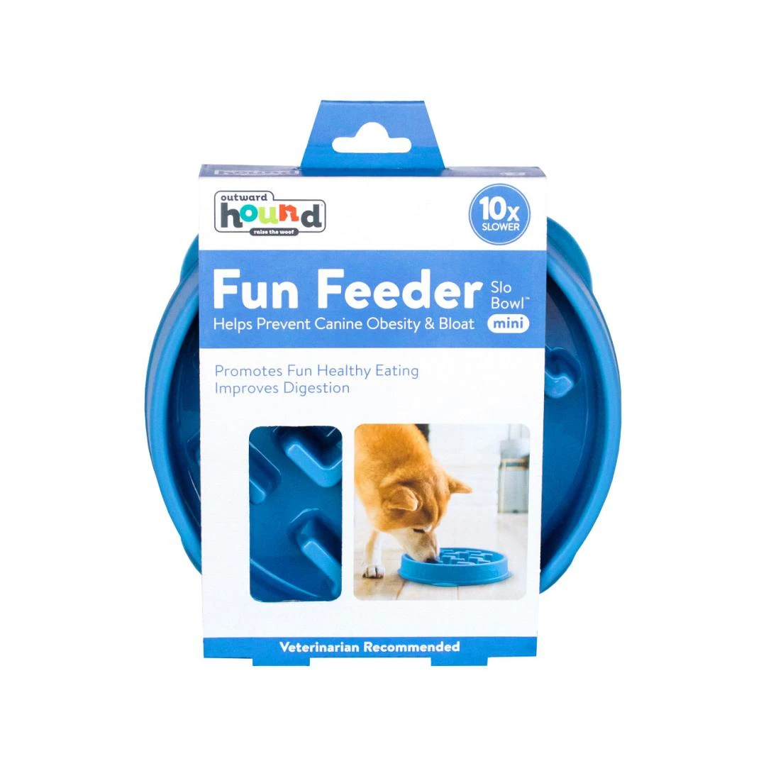 Outward Hound Slo-Bowl Fun Feeder Notch Blauw 4 Outward Hound Slo-Bowl Fun Feeder Notch Blauw - Afbeelding 2