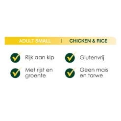 Premium Care Original Adult Small Chicken & Rice 7,5 Kg -Exporteren Zacht Poot Winkel Adult SMALL USPs